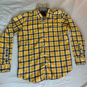 Yellow and Black Plaid Button Down